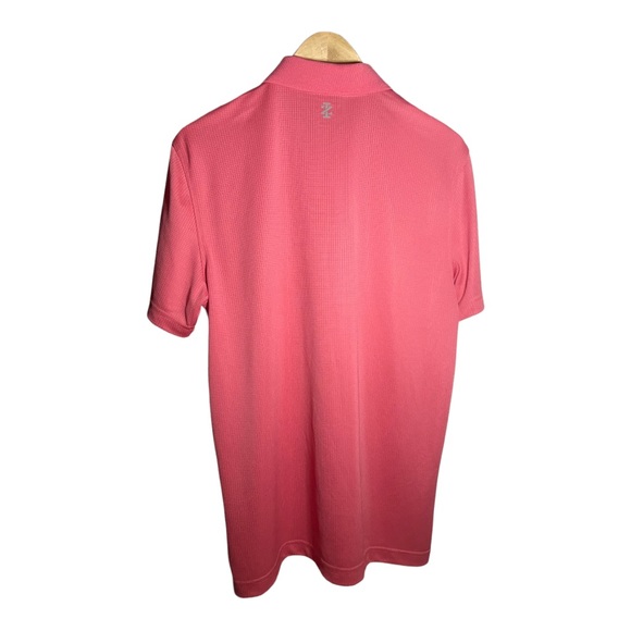 IZOD Mens Swing Flex Golf Shirt Sz Medium Rapture Rose Wicking UPF-20 QUICK SHIP - Picture 2 of 4
